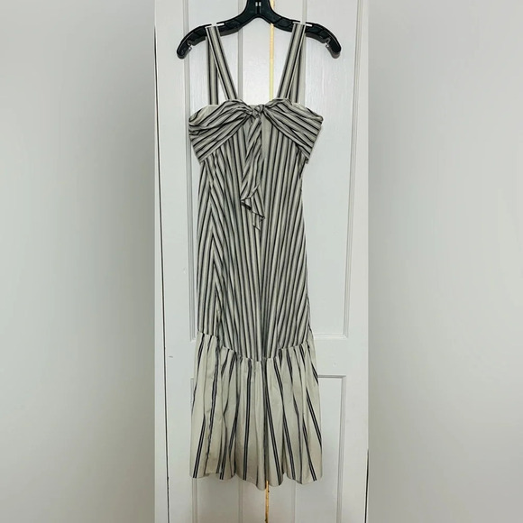 THEORY Striped gathered cotton-poplin midi dress - Picture 5 of 5
